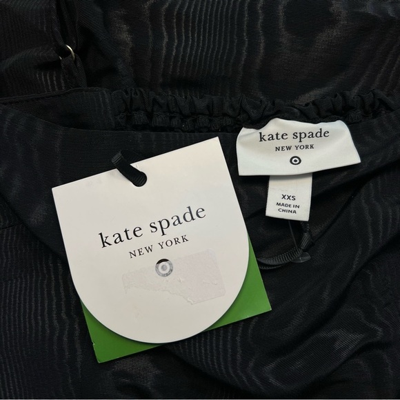 Kate Spade Tiered Ruffle Midi Black Dress, XXS - Picture 4 of 8